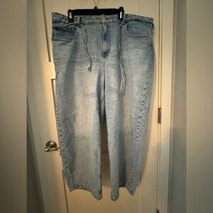 ASOS Curve Light Wash Barrel Jeans
